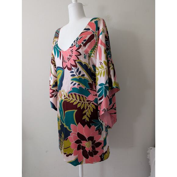 NWT Meghan Los Angeles 100% Silk Kimono Mini Dress Size 6 - Picture 3 of 14